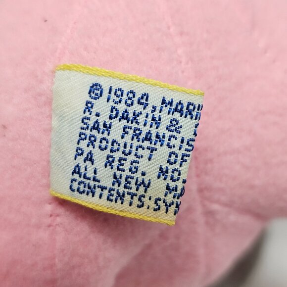 Vintage 80s 1984 Dakins Squeaky Plush Pink Gray Conklin Mouse Toy Rare - Picture 9 of 13